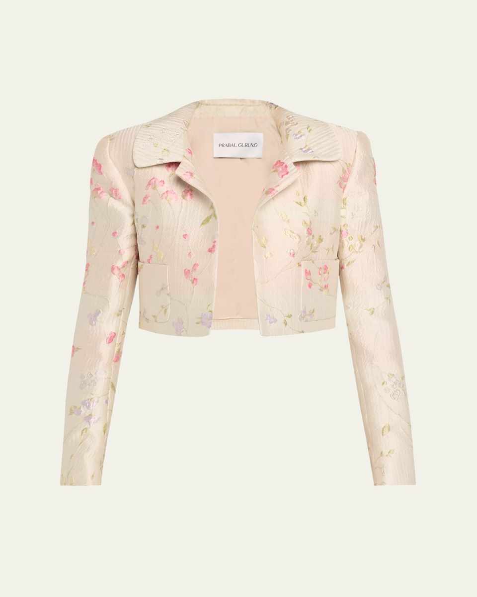 Floral Brocade Cropped Bolero